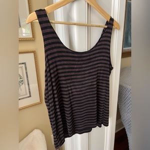 Brown and black striped top